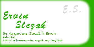 ervin slezak business card